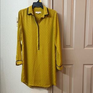 LOFT Mustard Top with Black Accents